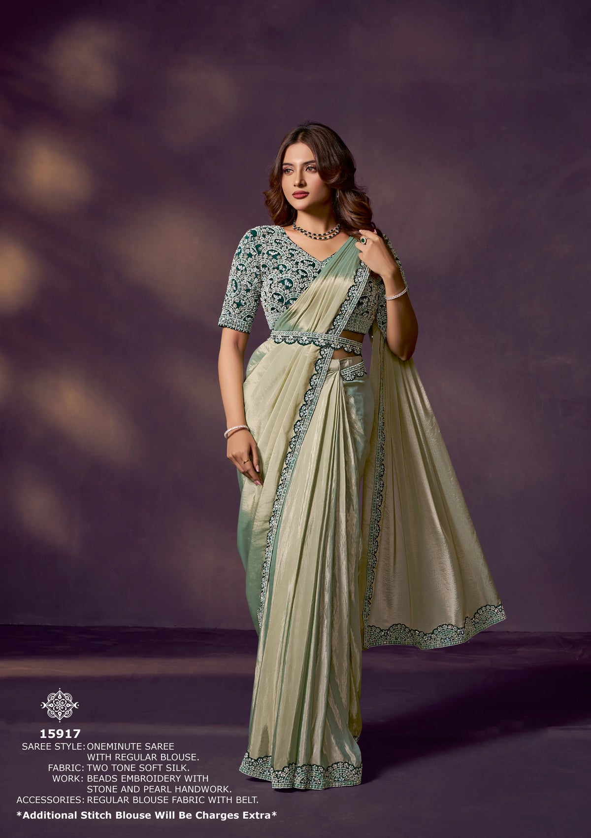 PARTY WEAR DESIGNER DRAPE SAREE COLLECTIONS 15917
