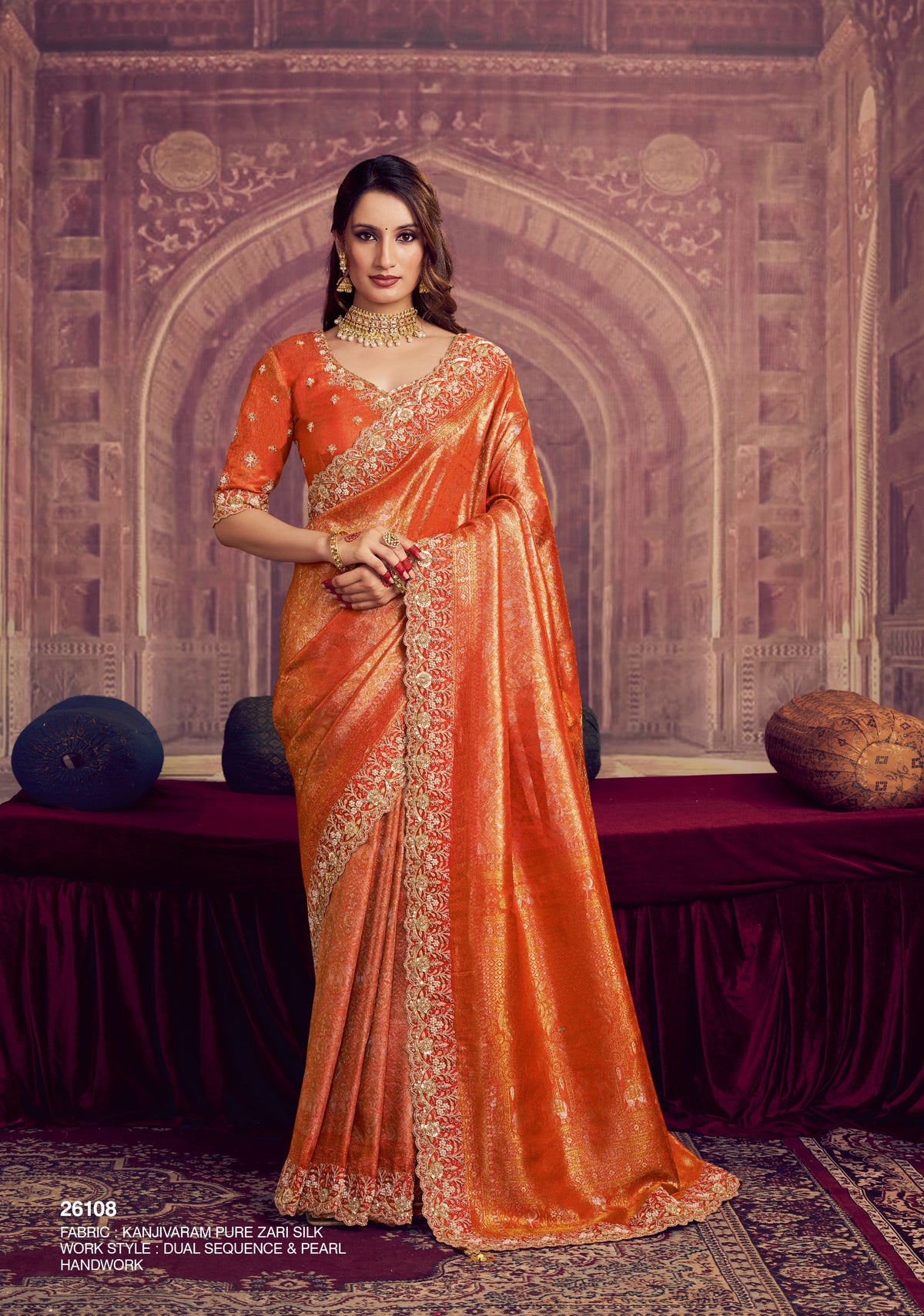 Royal Kanjivaram Pearl Zari Silk Saree
