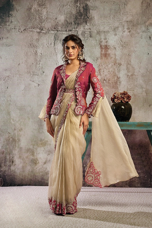 PARTY WEAR DESIGNER DRAPE SAREE 26601