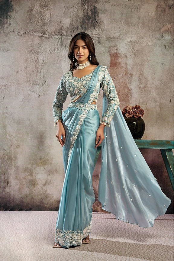 PARTY WEAR DESIGNER DRAPE SAREE 26604