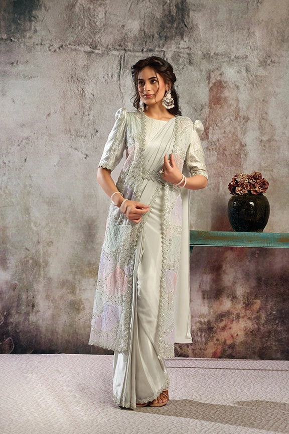 PARTY WEAR DESIGNER DRAPE SAREE 26605
