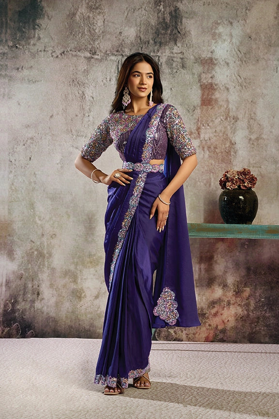 PARTY WEAR DESIGNER DRAPE SAREE 26608