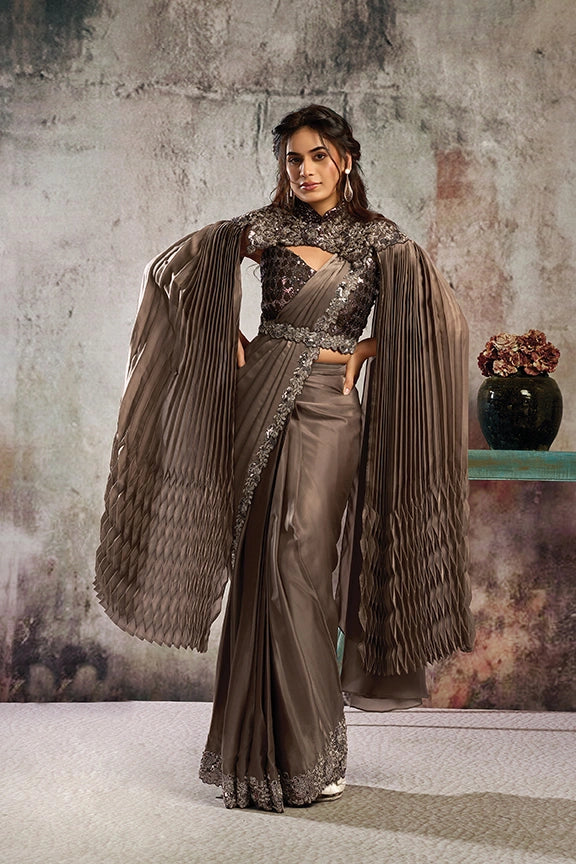 PARTY WEAR DESIGNER DRAPE SAREE 26612