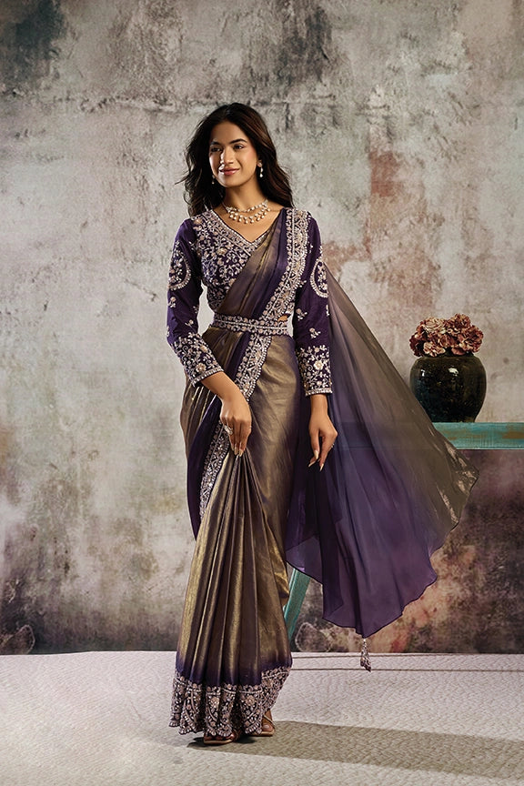 PARTY WEAR DESIGNER DRAPE SAREE 26613
