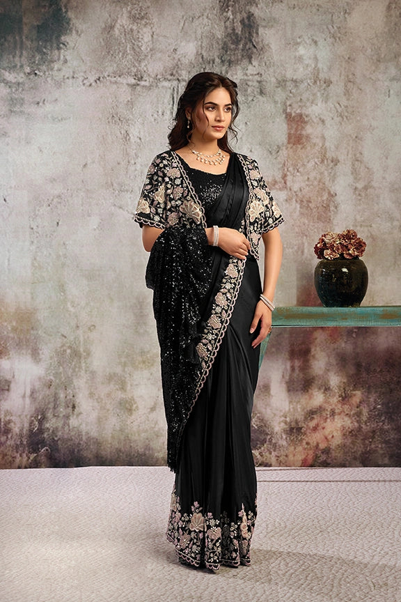 PARTY WEAR DESIGNER DRAPE SAREE 26614