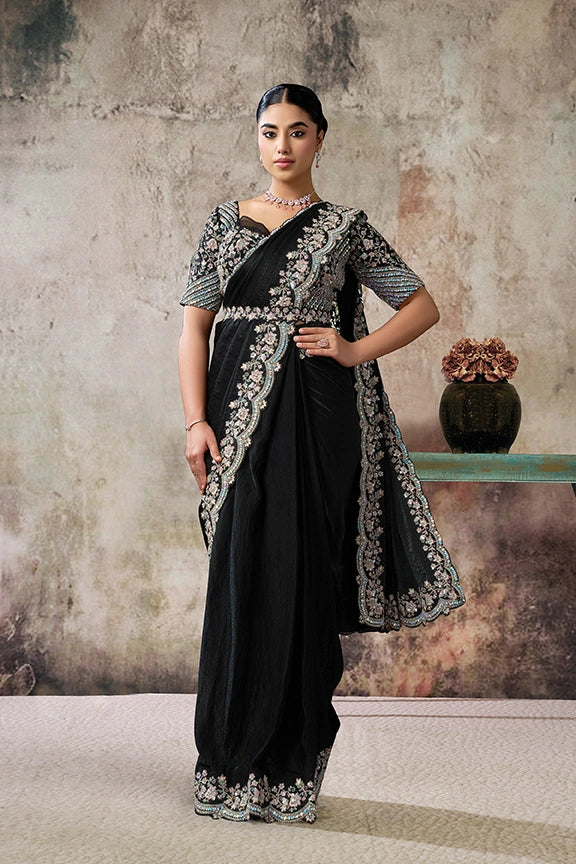 PARTY WEAR DESIGNER DRAPE SAREE 26616