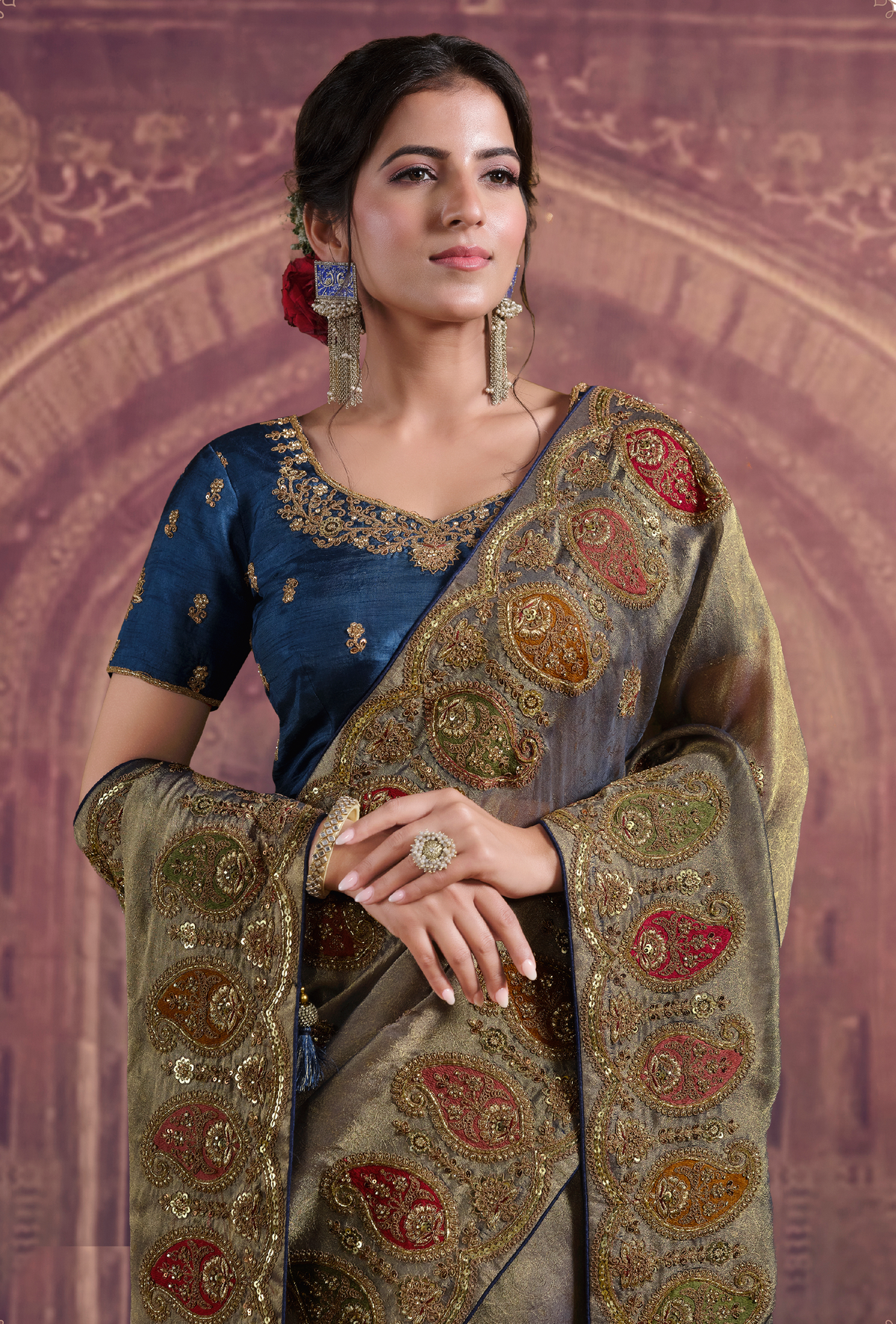 Classic Zari Organza Georgette Saree