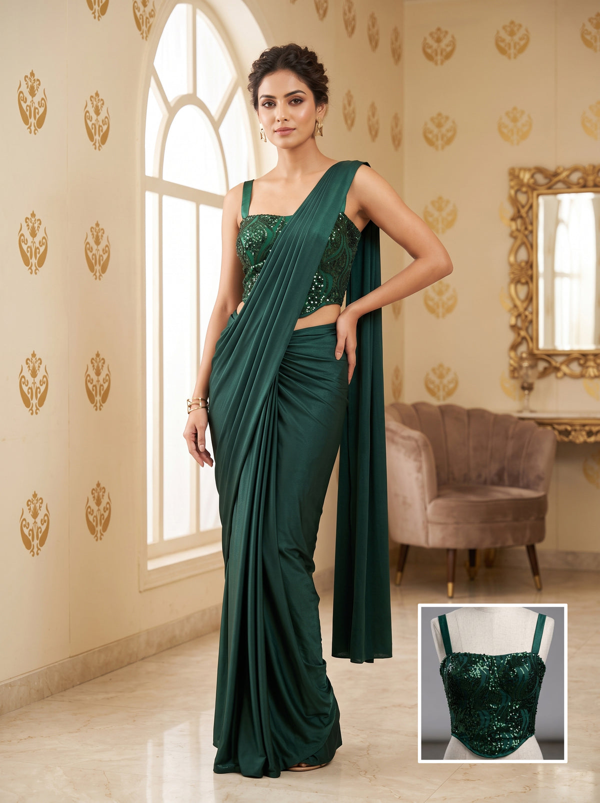 PARTY WEAR DESIGNER DRAPE SAREE COLLECTIONS SENORITA-02