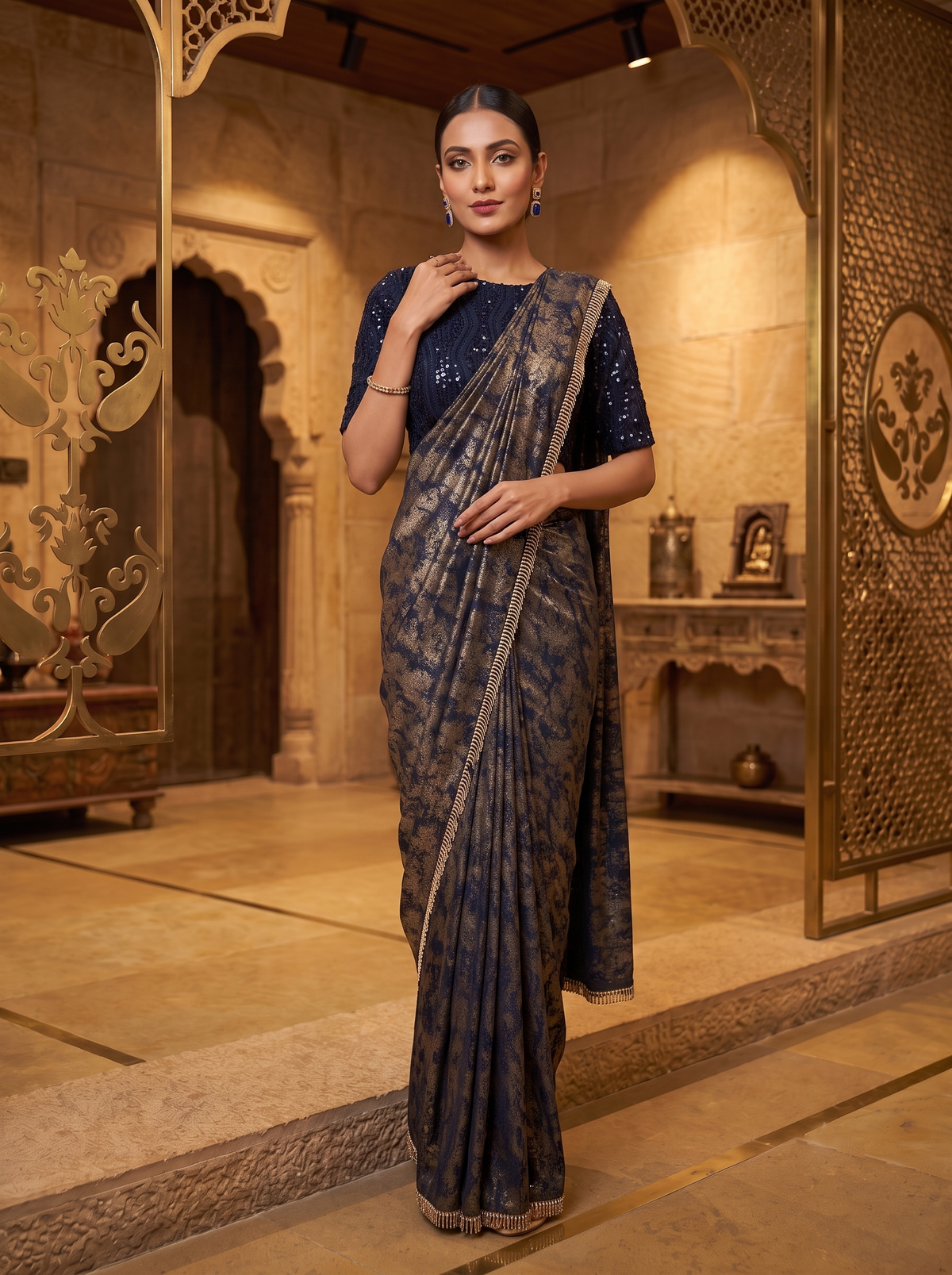 PARTY WEAR DESIGNER DRAPE SAREE COLLECTIONS SENORITA-03
