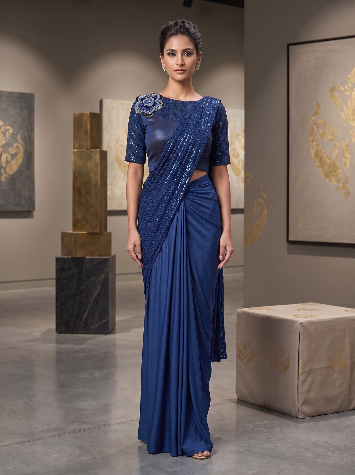 PARTY WEAR DESIGNER DRAPE SAREE COLLECTIONS SENORITA-04