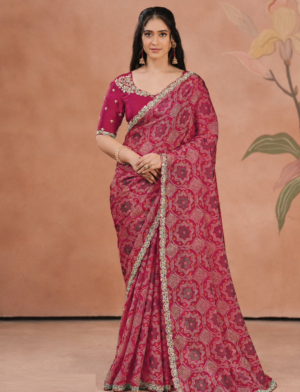bandhani-shimmer-mirror-silk-saree-detailed-view