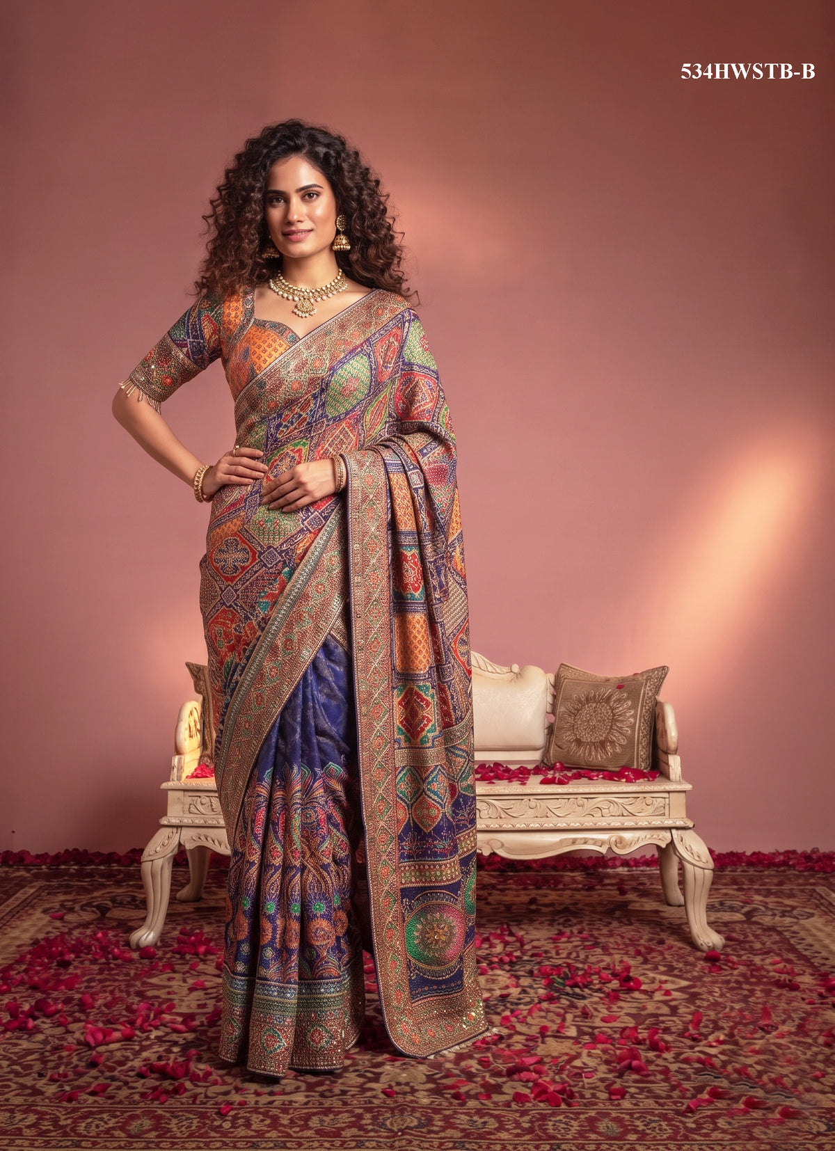 crepe-aari-mirror-traditional-saree